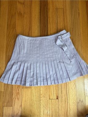 NIA Devon Pleated Wrap Mini Skirt Lilac Size S NWOT